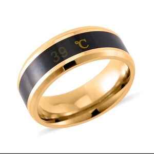 Celsius Temperature Mood Change Band Ring in ION Plated YG Stainless Steel SZ 6